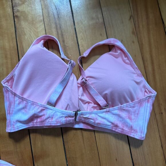 Birdsong Retba Waves Pink White Bikini Top and Bottom Size 36 Top, L Bottom NWOT - Picture 8 of 11